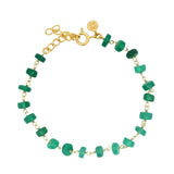 Bracelet doré onyx verte disques