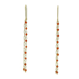 Golden chain and stone earrings