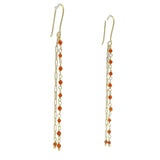 Golden chain and stone earrings