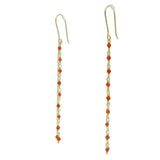 Golden chain and stone earrings
