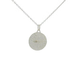925 silver necklace with love medal and white zircons