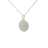 925 silver necklace with love medal and white zircons