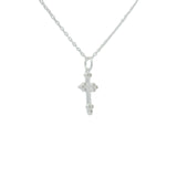 Collier en argent 925 croix et zircons blancs 42 cm