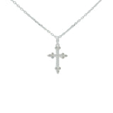 Collier en argent 925 croix et zircons blancs 42 cm