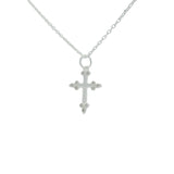Collier en argent 925 croix et zircons blancs 42 cm