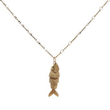 Collier doré poisson articulé 60 cm