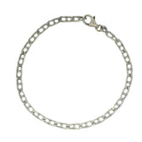 Bracelet homme argent 925 oxydé mate grande maille marine