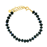 Bracelet doré onyx noire et lapis lazulis