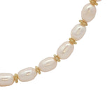 Collier doré perles de culture et couronnes dorées 50 cm