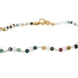 Chaine de cheville dorée perles tourmaline 27 cm