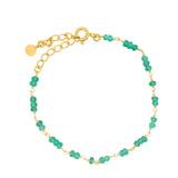 Bracelet doré petites pierres en onyx verte
