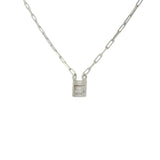 Collier en argent 925 trilogie de zircons baguettes 42 cm