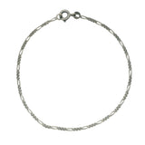 Bracelet homme argent 925 oxydé mate maille figaro alternée