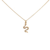 Collier doré serpent avec zircons 42 cm
