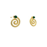 Boucles d'oreilles serpent onyx verte