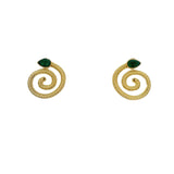 Boucles d'oreilles serpent onyx verte