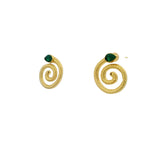 Boucles d'oreilles serpent onyx verte