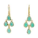 Boucles d'oreilles gouttes onyx verte facettée