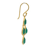Boucles d'oreilles gouttes onyx verte facettée