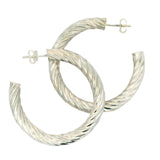 Twisted 925 silver hoop earrings