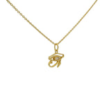 Collier doré oeil d'Horus pierre de lune 42 cm