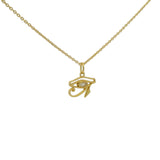Collier doré oeil d'Horus pierre de lune 42 cm