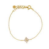 Bracelet doré petite fleur en pierre de lune