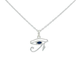 Collier argent 925 oeil d'Horus ajouré avec lapis lazulis 42 cm