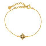 Bracelet doré petite fleur en labradorite