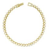 Bracelet tennis doré et zircons blancs sertis clos 2 mm