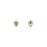 Puces d'oreilles dorées oeil goutte en nacre