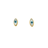 Puces d'oreilles dorées oeil oval nacre