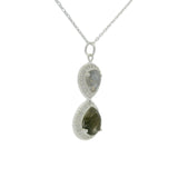 Collier argent 925 infini avec labradorite et zircons blancs 42 cm