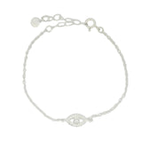 Bracelet argent 925 oeil zircons blancs