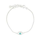 Bracelet en argent 925 oeil contour boules et turquoise