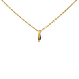 Collier doré pendentif coeur évidé et Lapis 42 cm