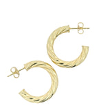 Twisted gold hoop earrings