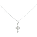 Collier en argent croix et zircons 42cm