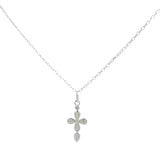 Collier en argent croix et zircons 42cm