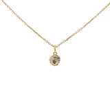 Collier doré mini médaille coeur avec zircon 42 cm