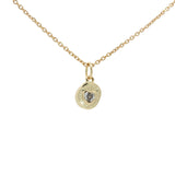 Collier doré mini médaille coeur avec zircon 42 cm