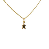 Collier doré petite étoile zircons noirs 42 cm