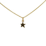 Collier doré petite étoile zircons noirs 42 cm