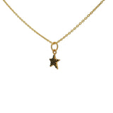 Collier doré petite étoile zircons noirs 42 cm