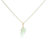 Collier doré poisson préhnite 44 cm