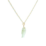 Collier doré poisson préhnite 44 cm