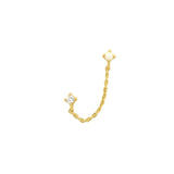 Bijou d'oreille doré pierre et zircons