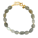 Bracelet doré labradorite et perles dorées
