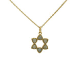 Gold Star of David and Stone Necklace