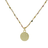 Sautoir doré rosary tourmaline et médaille coeur 80cm